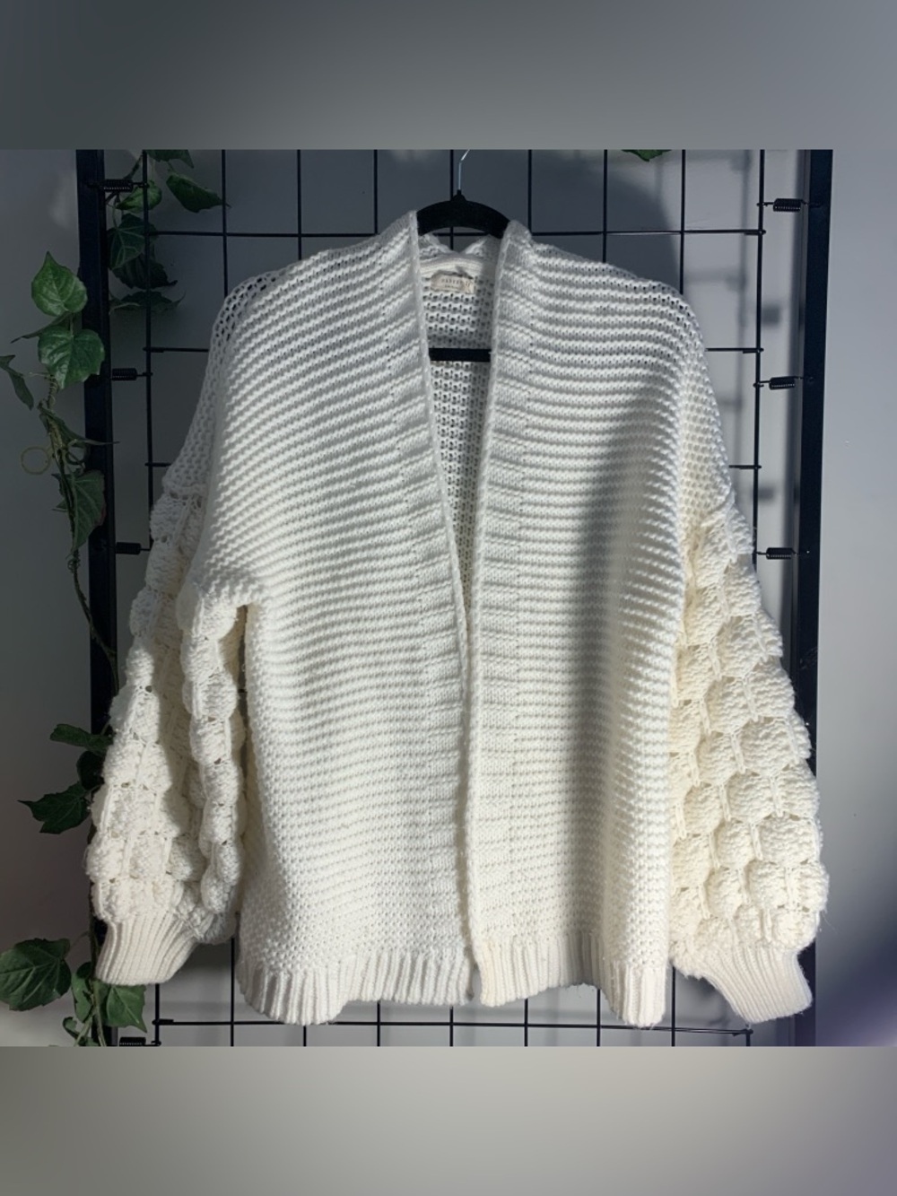 Harper Cream Open-Front Chunky Knit Cardigan